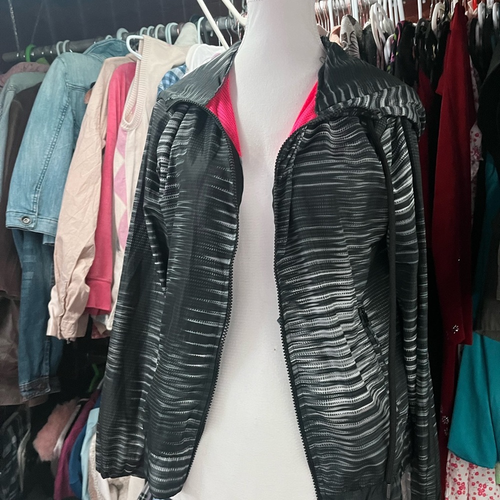 black windbreaker